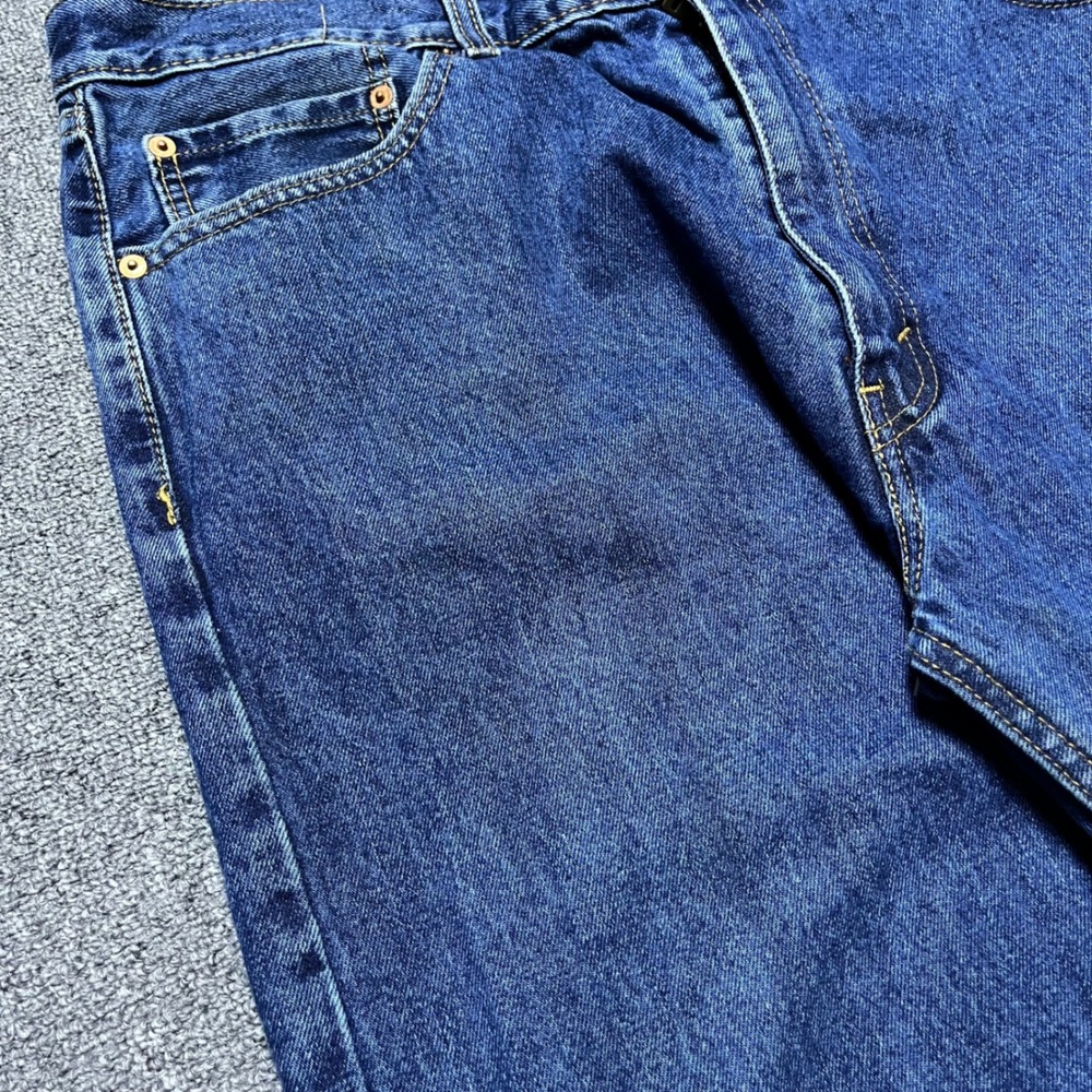 Levi's 505 Regular Fit Jeans W40 L32 Blue Denim Straight Leg Workwear - Picture 4 of 12